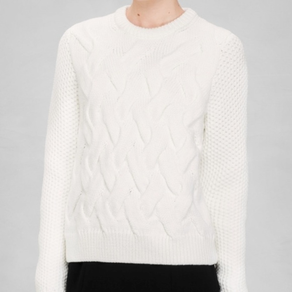 & other stories white sweater sz s